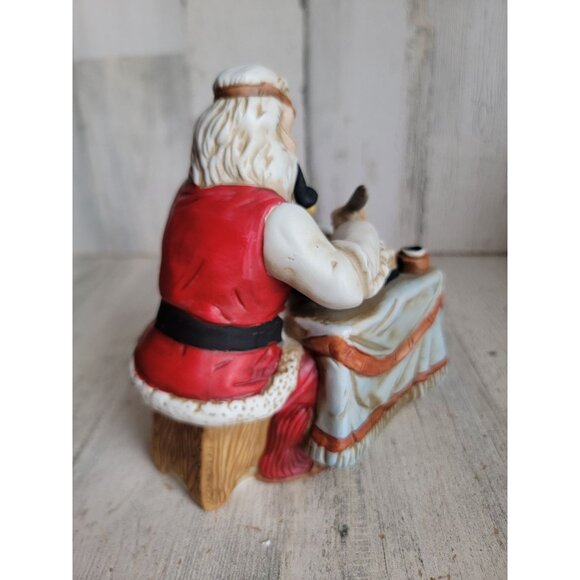 Santa music box girls boys list ceramic xmas figure decor book decor - Picture 5 of 9